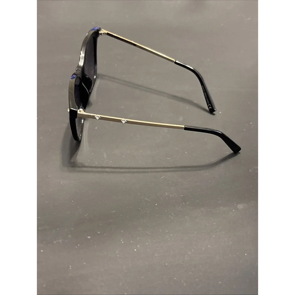 Women's Cat Eye Sunglasses Black Gold Metal Temples CAT 3 Shades